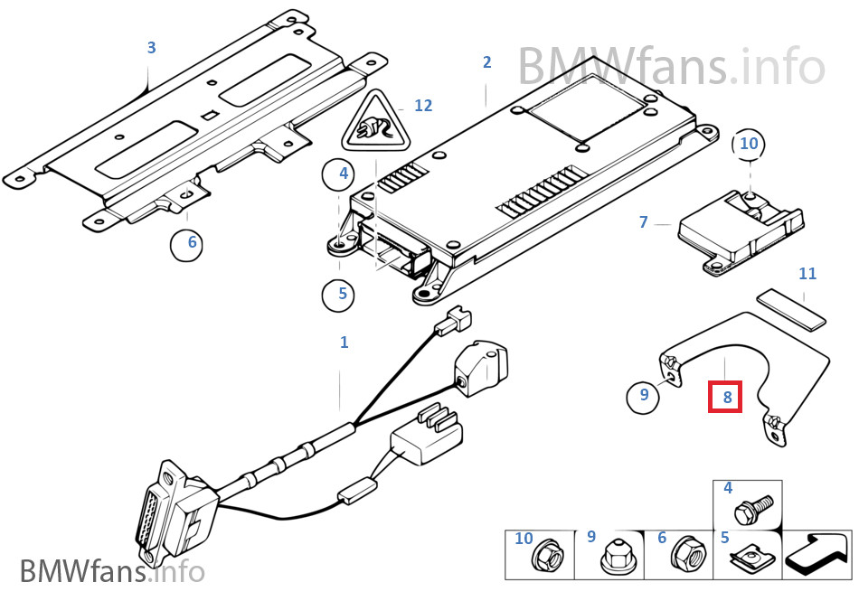 Used BMW E39 Bracket Basis Antenna 84136908814
