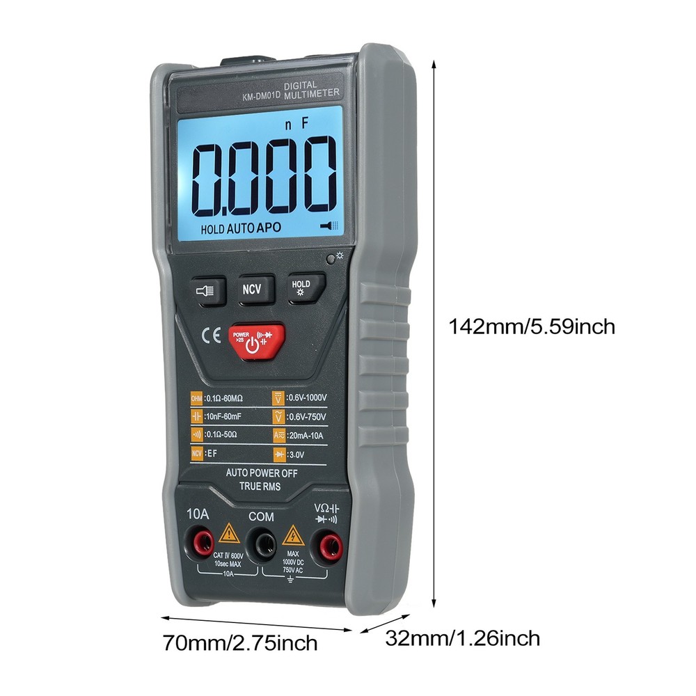 Digital Multimeter Test Jacks With Max Input Marker Sleep Mode After ~15min