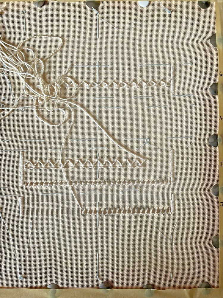 Needlepoint Kit Sally Simon Openwork on Canvas Freedom Sampler 18 Ct 1985