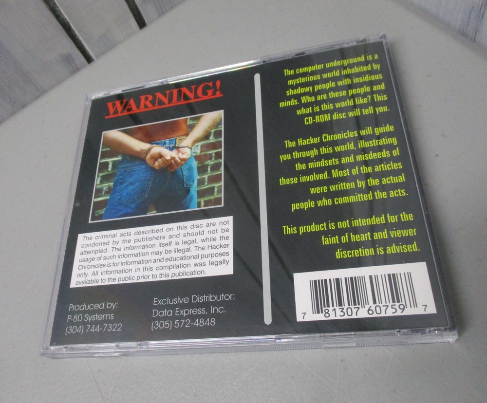 Hacker Chronicles Volume II CD ROM Security/Computer Underground 1980s/1990s