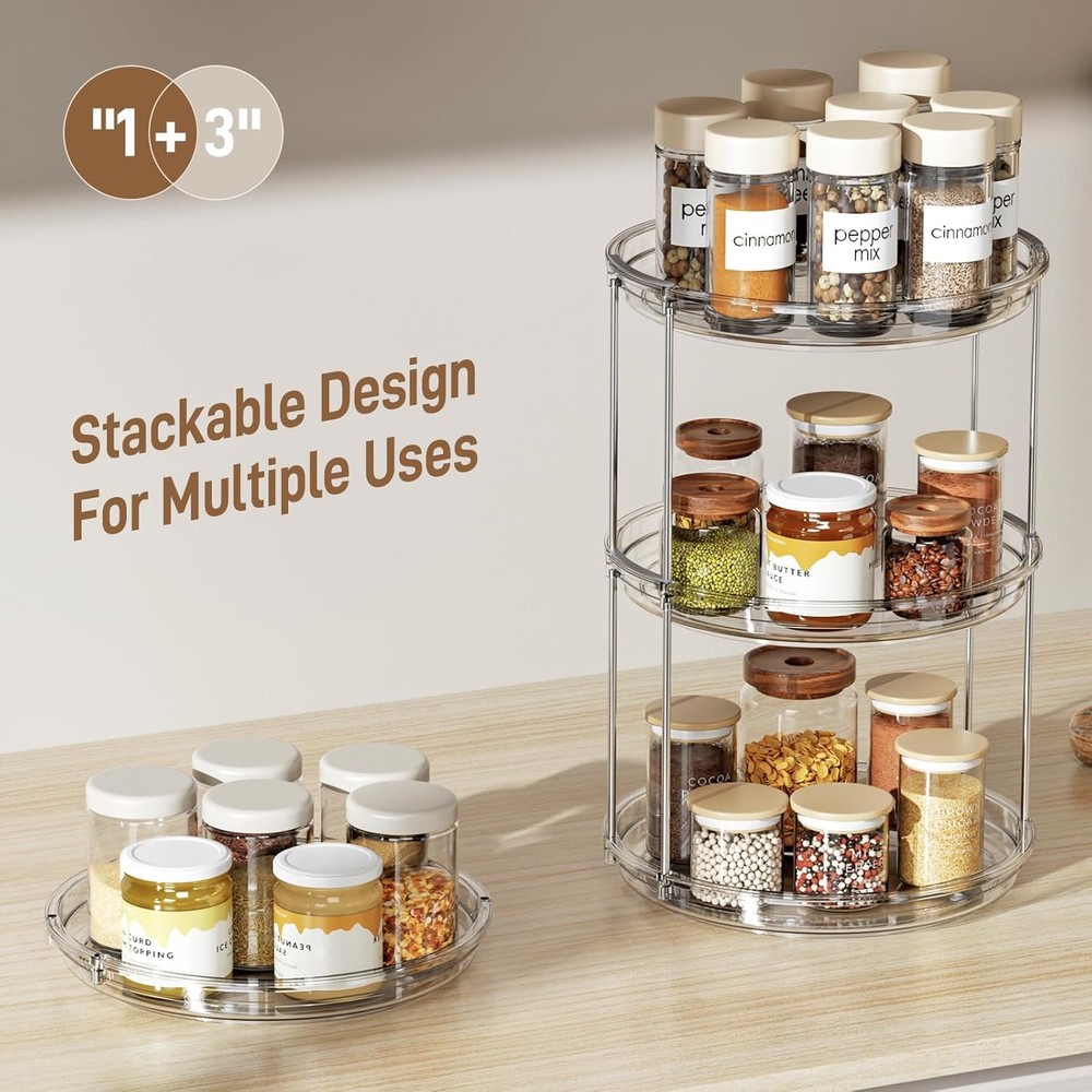 Double-Layer Rotating Condiment Rack,9.25 inches in diameter,multi-purpose.