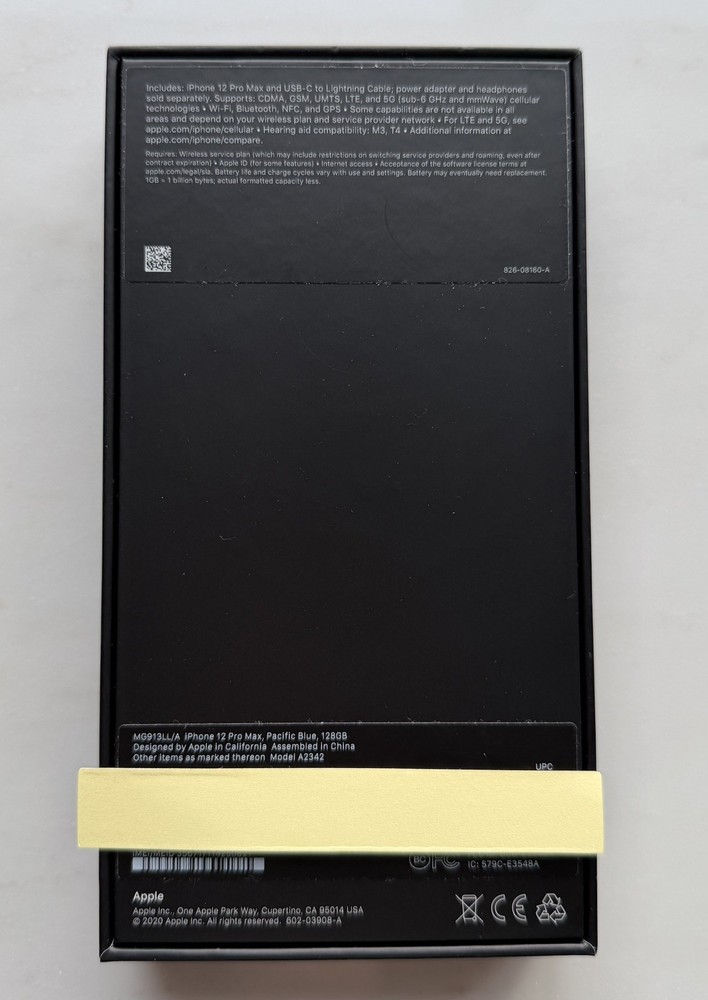 EMPTY iPhone 12 Pro Max Box Only – No Phone – Original Packaging