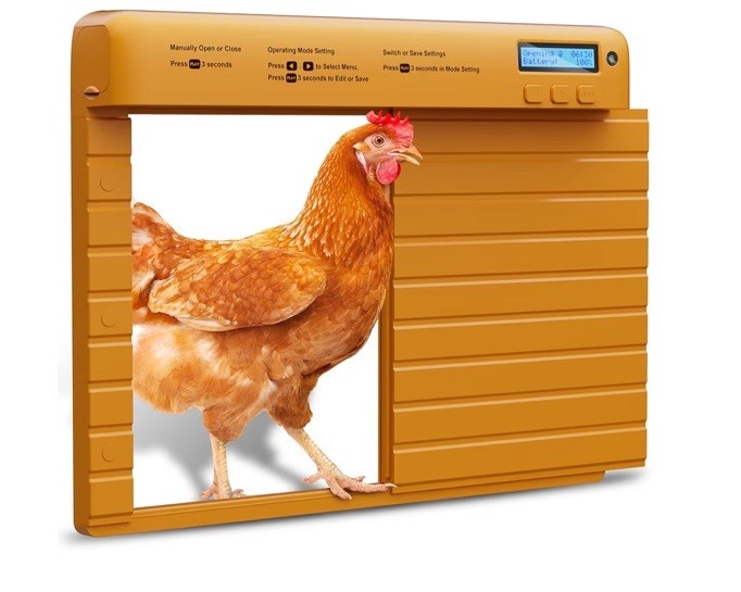 Automatic Chicken Coop Door Battery Power with Timer & Light Sensor, LCD Display