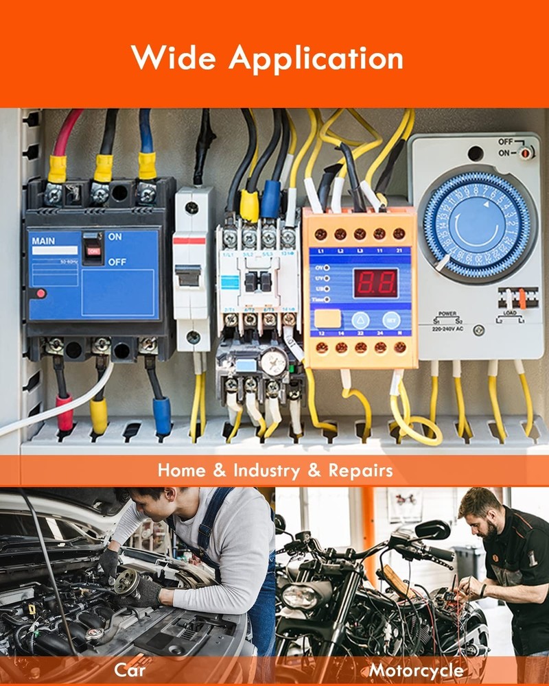 Versatile Electrical Connector Kit: 17 Types Spade, Ring & Fork Connectors