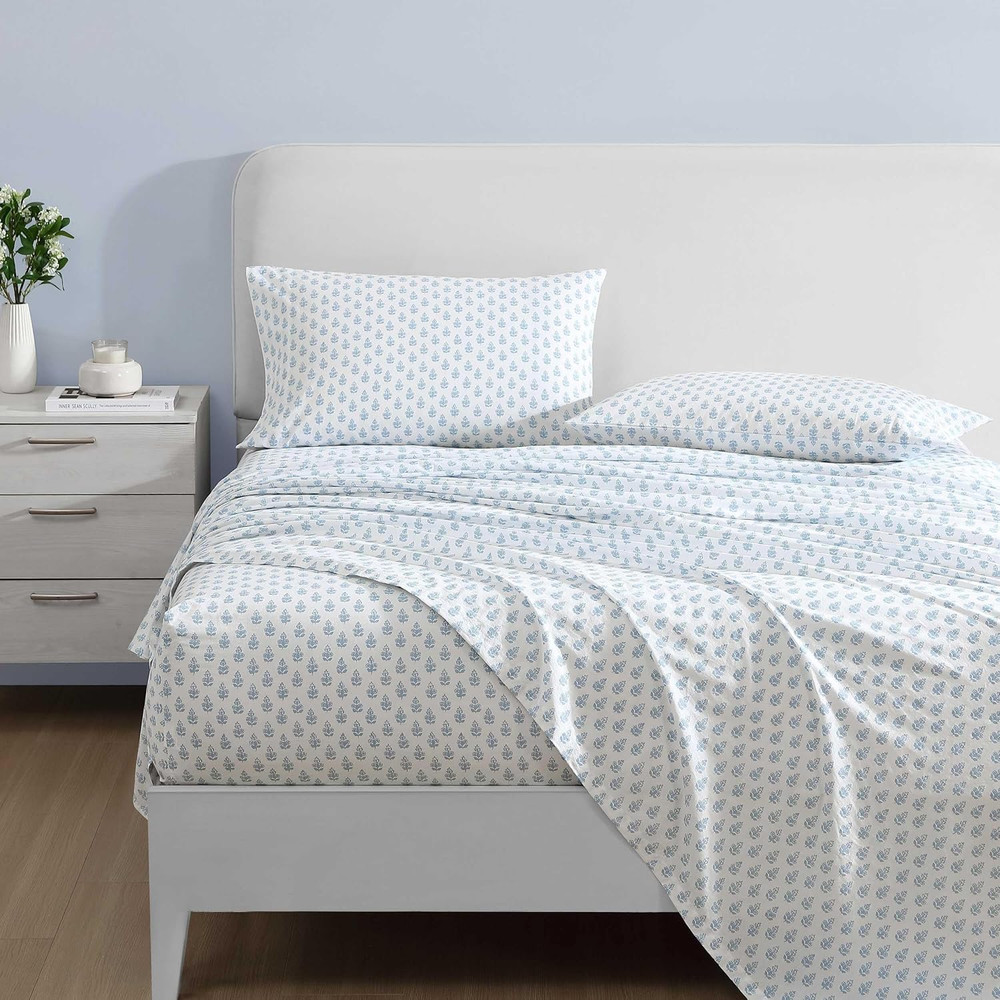 - King Sheet Set, Crisp & Cool Cotton Percale Bedding with Deep Pockets, Lightwe