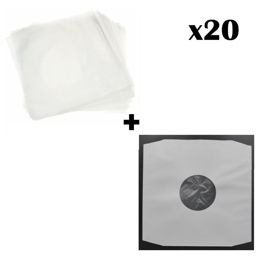 12 Inch Record Outer + Inner Sleeves Bundle: 450g Poly Outers, Poly Lined Inners