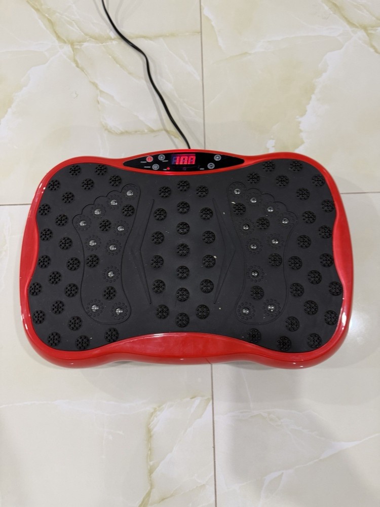 Red Oscillating Vibration Platform Machine Adjustable Speed LCD Display