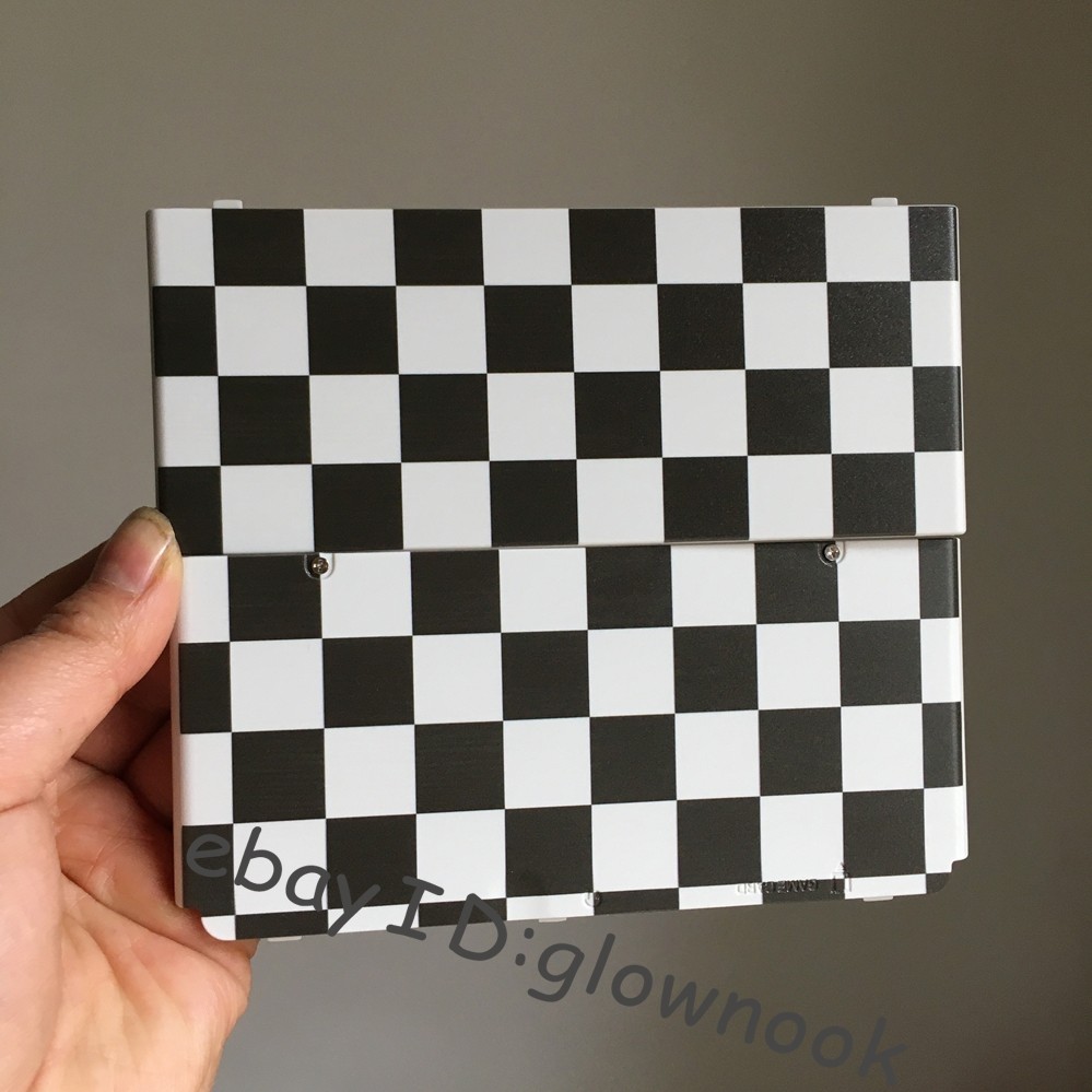New 3DS Replacement Housing Shell - Black & White Checkered Pattern cover Rare!