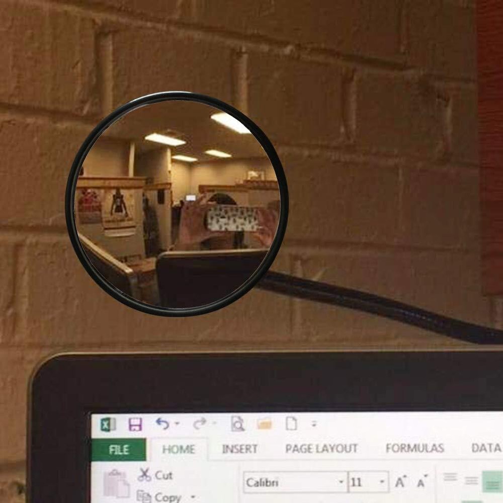 Clip On Security Rear View Mirror for Cubicle Monitors Computer or Anywhere