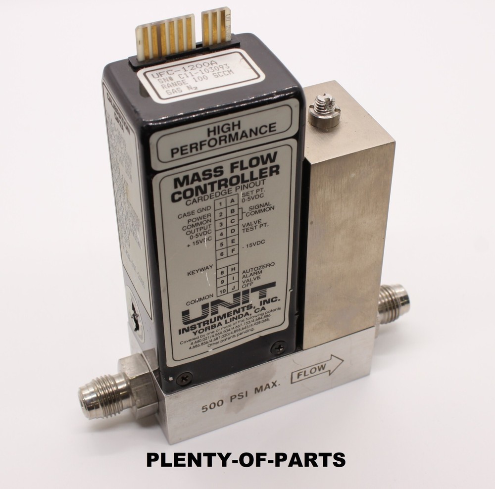 Unit Instruments Mass Flow Controller 1200A Series N2 500psi Max 100SCCM