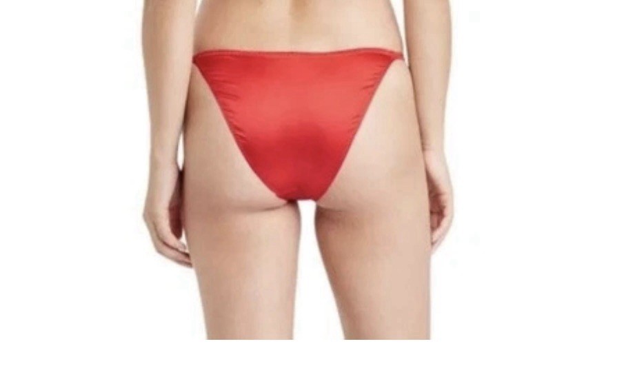 Auden Red Satin Cheeky Panties- 2 Pair, Size Large (12-14) String Bikini-New