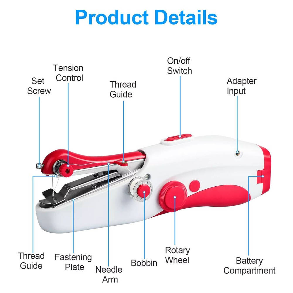 Durable Lightweight Portable Compact Handheld Electric Stitch Sewing Machine