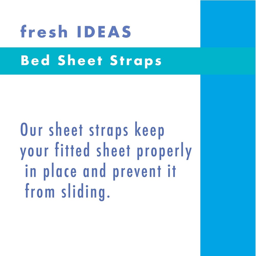 Fresh Ideas Bed Sheet Straps For Use With All Fitted Sheet Sizes 4pack White