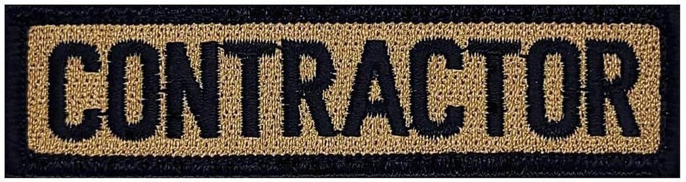 Contractor Embroidered Morale Patch | 2PC HOOK BACKING 3.75"X1" (QP974)