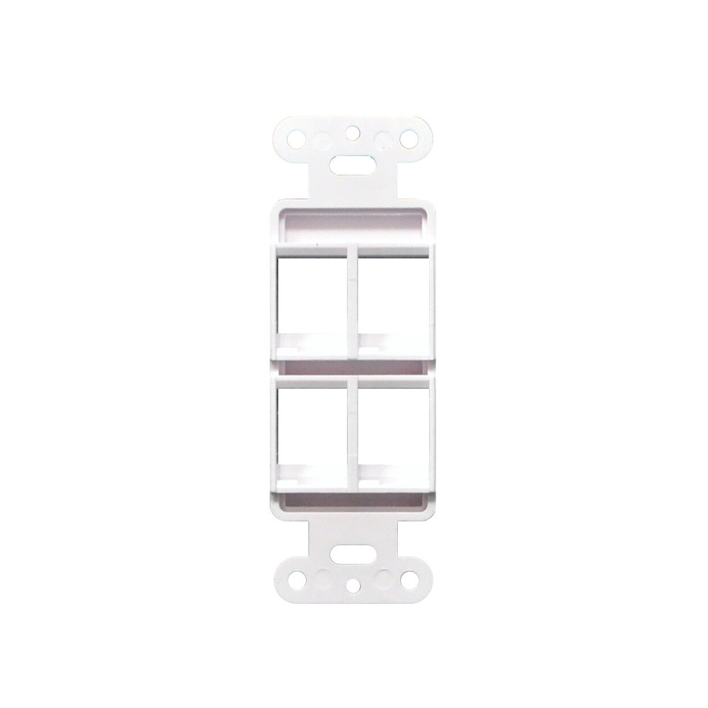 10pcs Decorator Style Keystone Jack 4 Port Modular Wall Insert Cover Plate White
