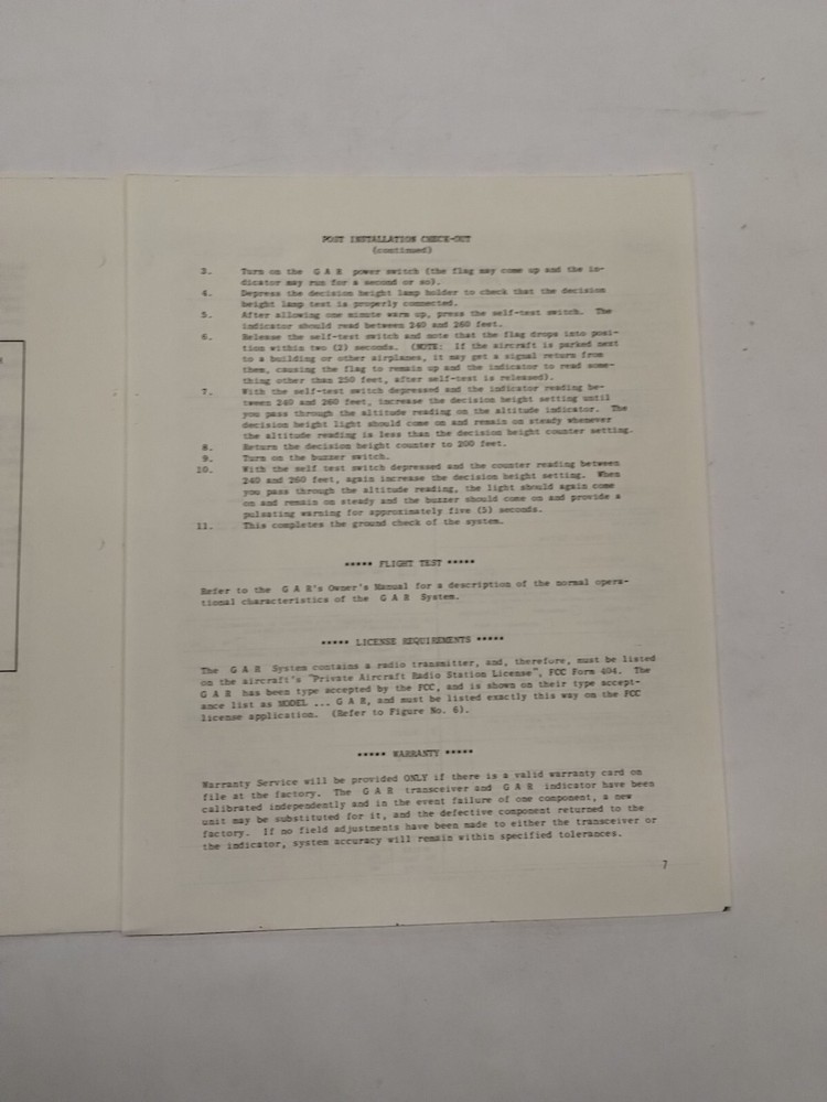 IFD GAR Ground Avoidance Radar Preliminary Installation Manual-Copy