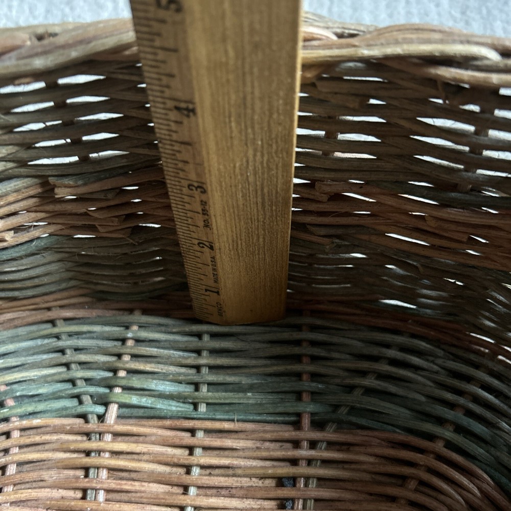 Basket Rope Accent Brown Fixed Handle Decorative. Oval Shape