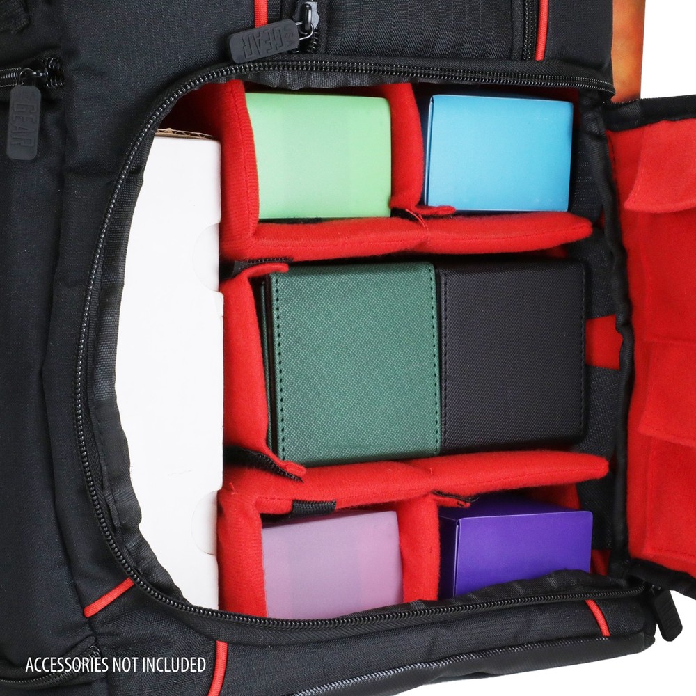USA Gear Magic the Gathering Backpack with Customizable Interior (Red)