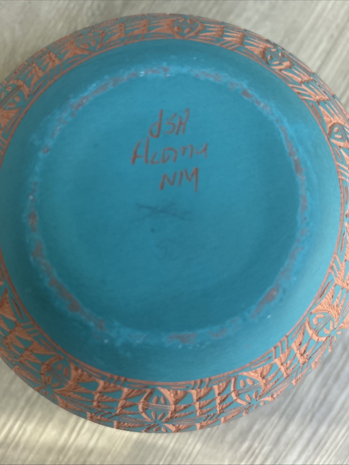 Acoma Etched Pottery Bowl Pot, New Mexico