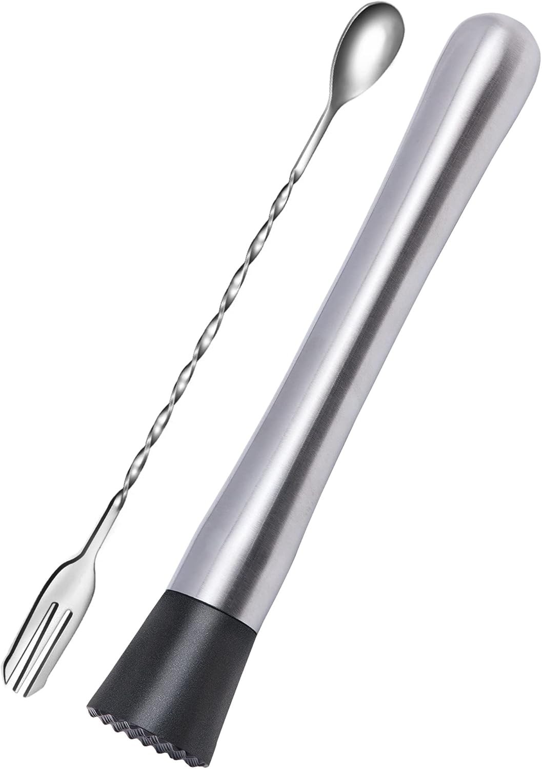 Ortarco 10 Inch Stainless Steel Muddler for Cocktail and 10 Silver