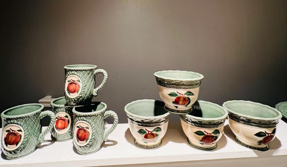 Noble Excellence Stoneware Peach Dinnerware Set – 9 Piece