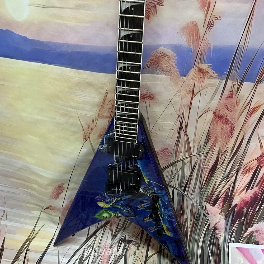 Solid Electric Guitar Dave Mustaine V Rust In Peace Active pickup 6 strings