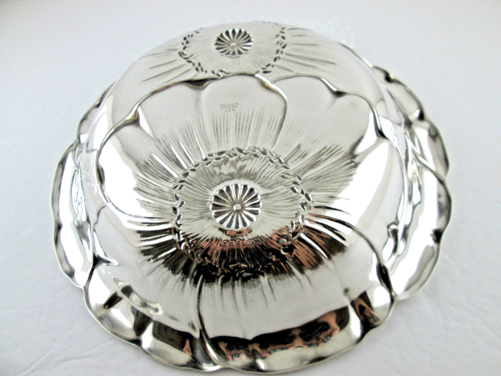 Wallace Sterling Silver POPPY Pattern 10" Bowl #123