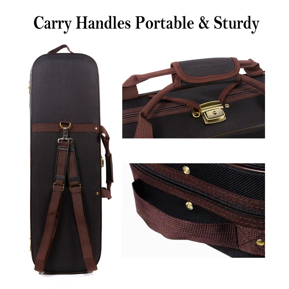 4/4 full size Violin Case with Backpack Strap Lightweight Hard shell Travel Case