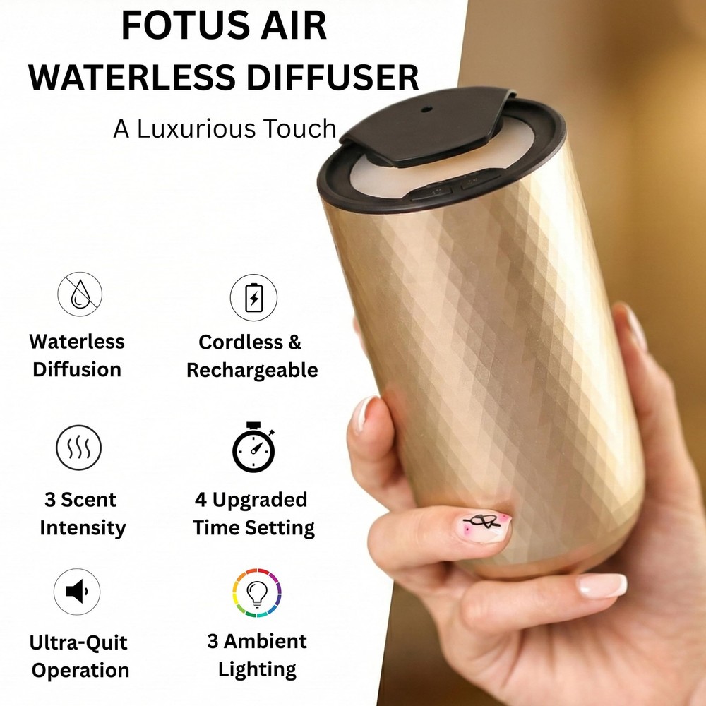 Waterless Essential Oil Diffuser – Portable Cordless Aromatherapy Diffuser