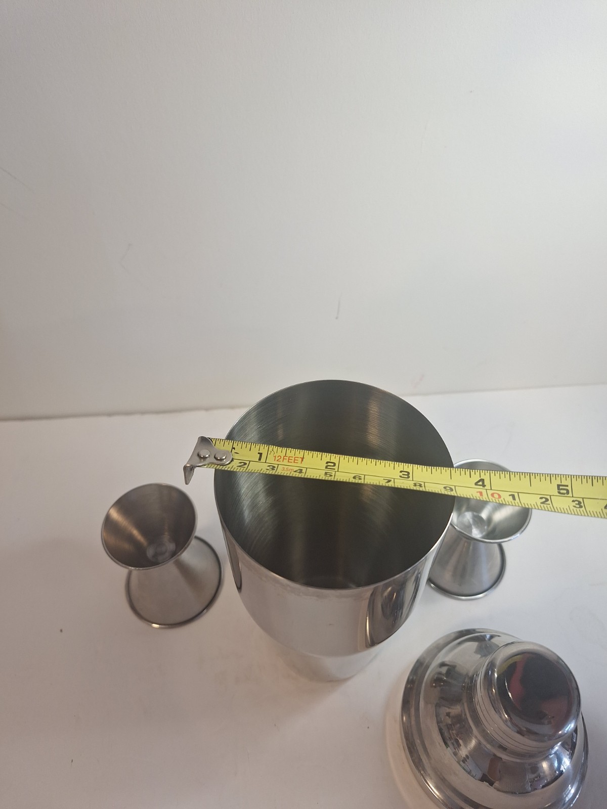 3 Piece BAR COCKTAIL SHAKER Stainless Mixing Tin & Jigger Set
