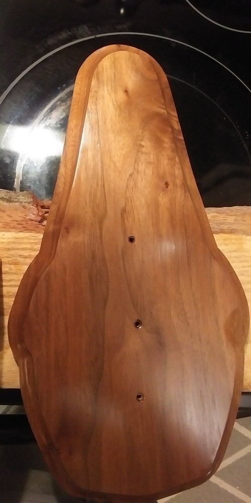 Solid Walnut European Deer Skull Mount Plaque. Wall face plate Handcrafted.