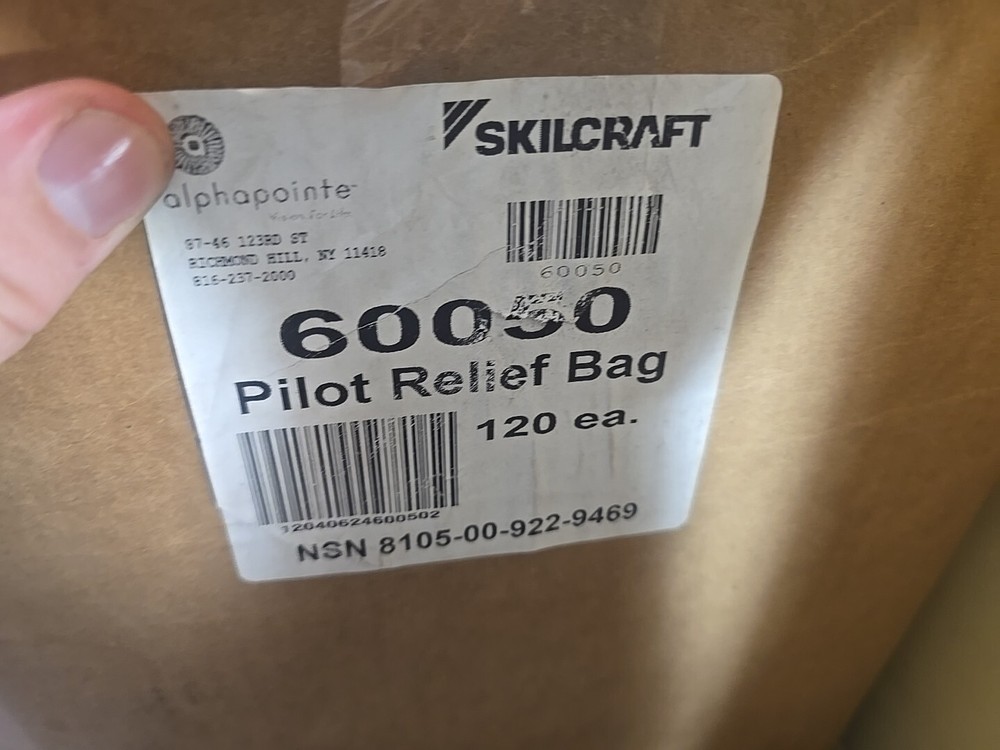 Case Of 100 Pilot Relief Bag with Sponge AbilityOne Alpha Pointe