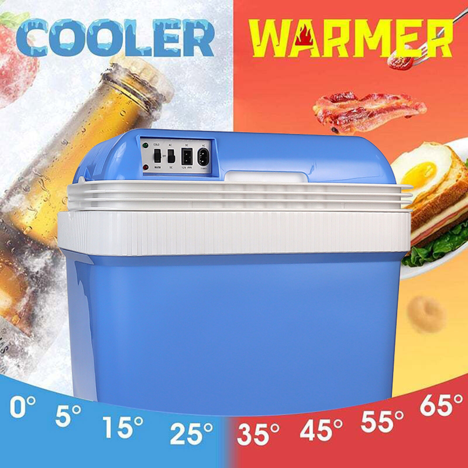 24L Electric Cooler Warmer Portable Car Fridge Refrigerator Camping Mini Freezer