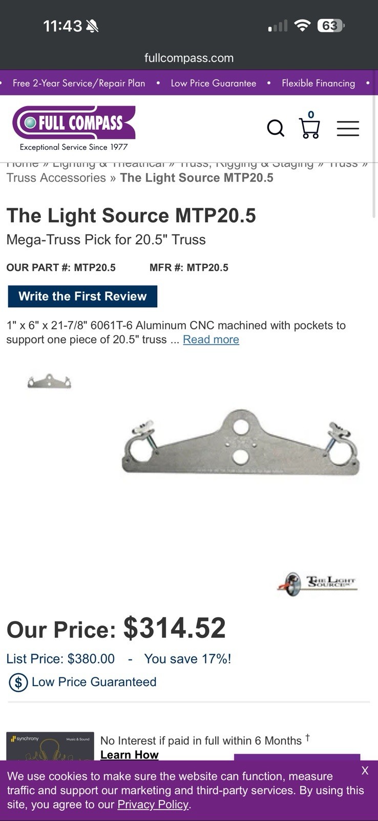 The Light Source Mega Truss Pick 20.5” Standard And Multi-hole
