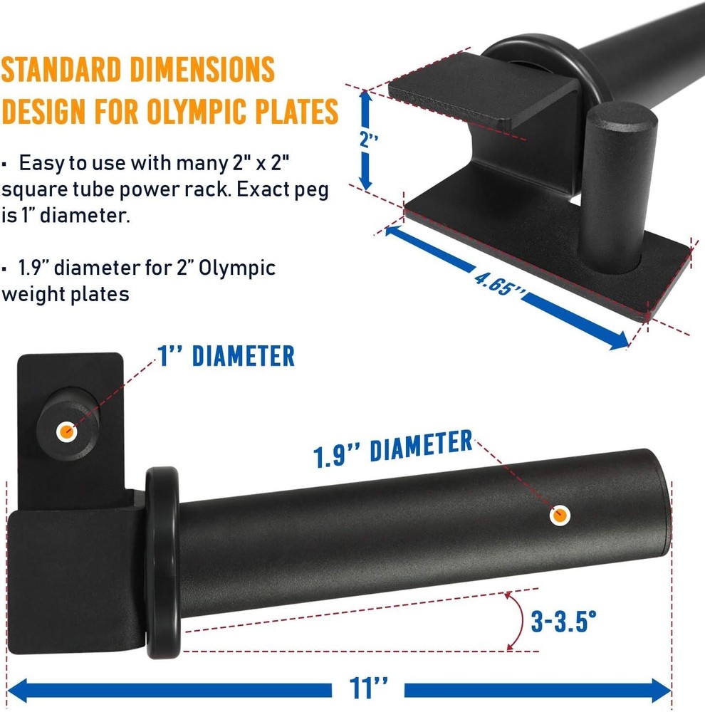 Barbell Holders Compatible with 2x2 Power Racks