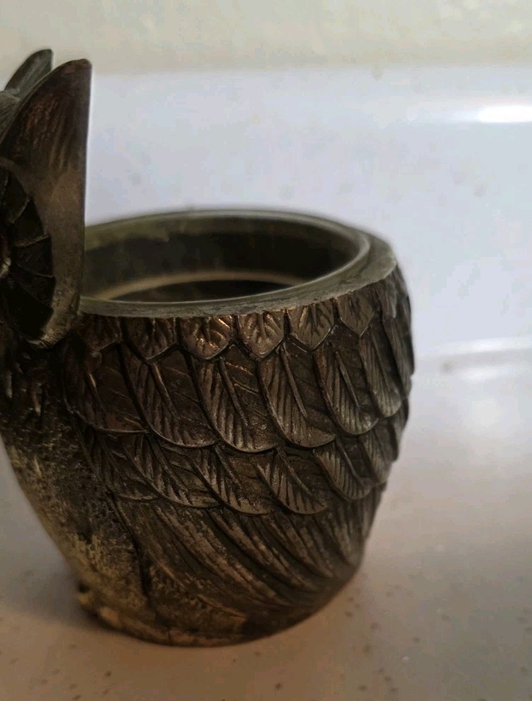 VINTAGE ROGERS SILVERPLATE OWL PLANTER INSERT