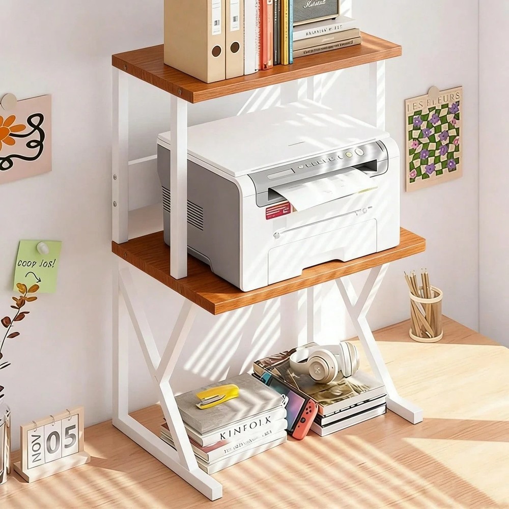 3 Tier Heavy Duty Printer Stand Multi-Functional Desk Organizer