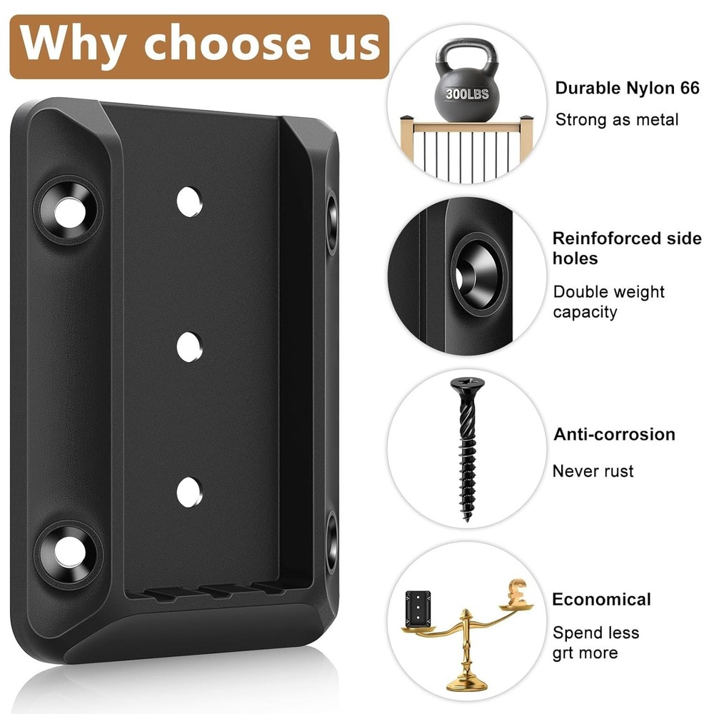 2x4 Handrail Bracket Connectors with Screws & Drill Bit - Quick Install!