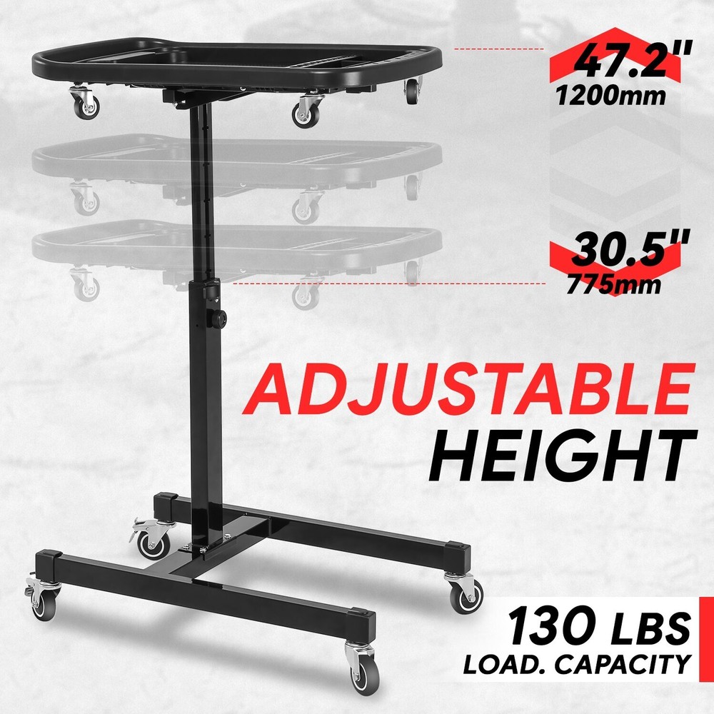 2-In-1 30.5"-47.2" Adjustable Height Working Table 130lbs. Capacity w/ Rollers