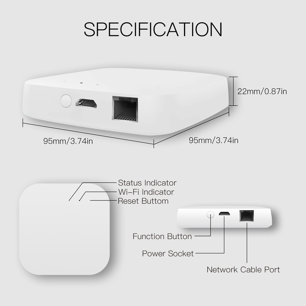MOES Tuya Smart Wired Hub ZigBee Bluetooth Mesh Gateway App Control