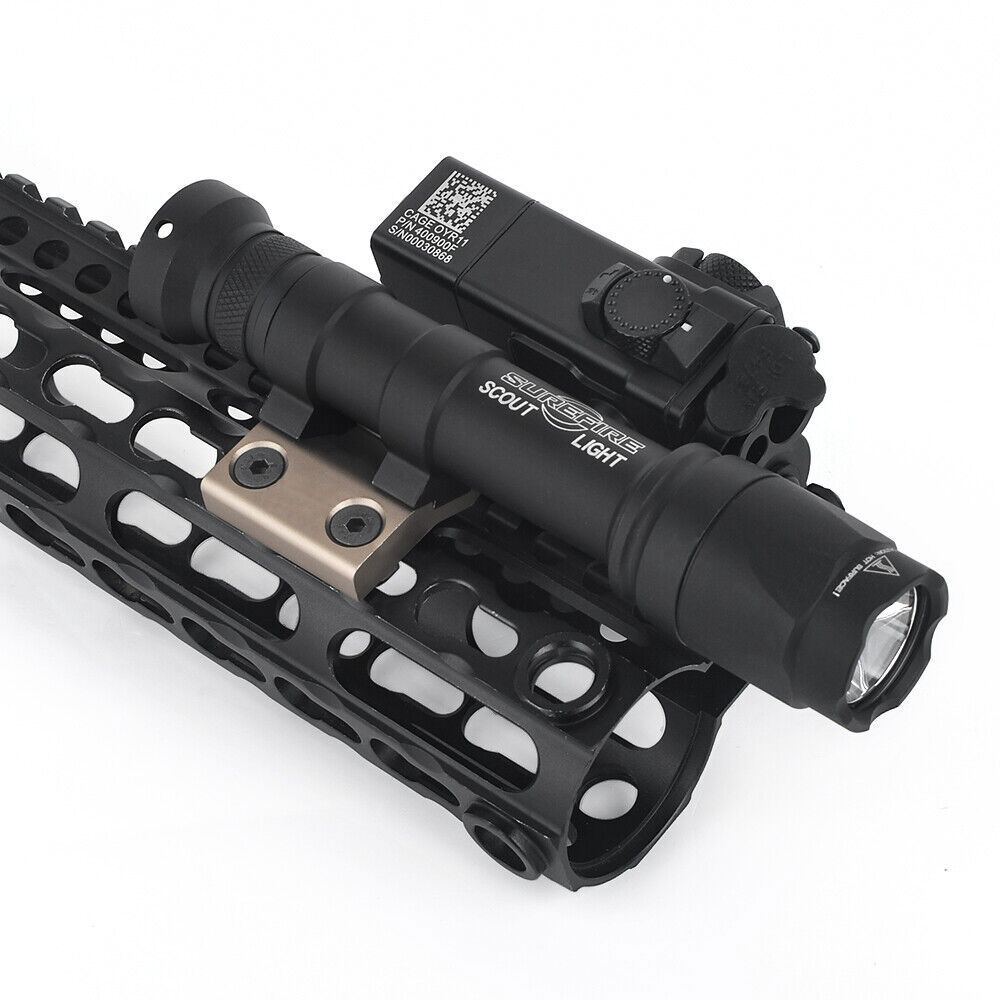 Airsoft Keymod MLOK Flashlight Offset Mount Base for M300 M600 M600DF flashlight