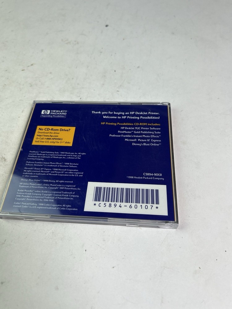 HP DeskJet 697C Printer Software CD- ROM (1998 Hewlett Packard)