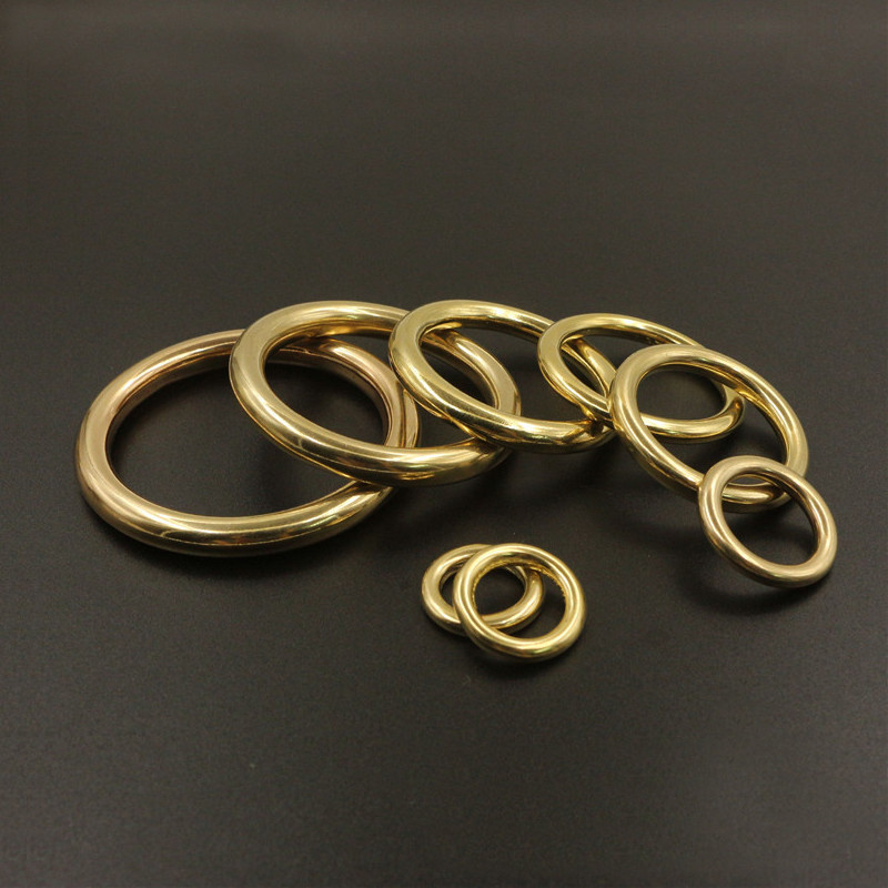 Solid Brass O Ring Cast Welded Close Webbing Buckle Leather Strap Bag Purse Belt