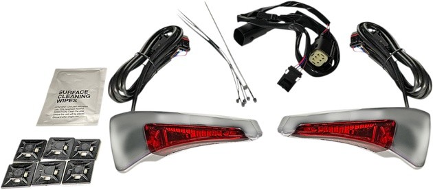 Custom Dynamics Sequential Tour Pak Seat Backrest LED Lights Chrome Red