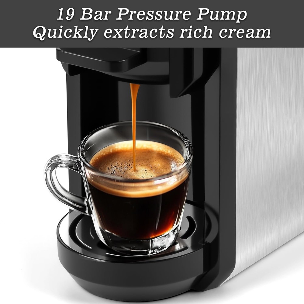 Espresso Machine Single Serve Coffee Machine with Nespresso Pods, Adjustable ...
