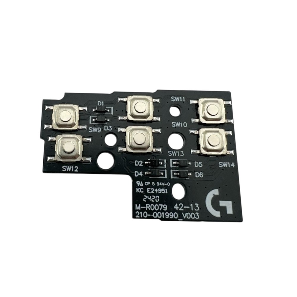 Side Button Key Switch Board Replacement for Logitech G604 Wireless W/ Feet