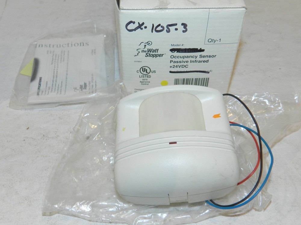 WATTSTOPPER CX-105-3 PIR CEILING WALL OCCUPANCY SENSOR 24VDC WHITE