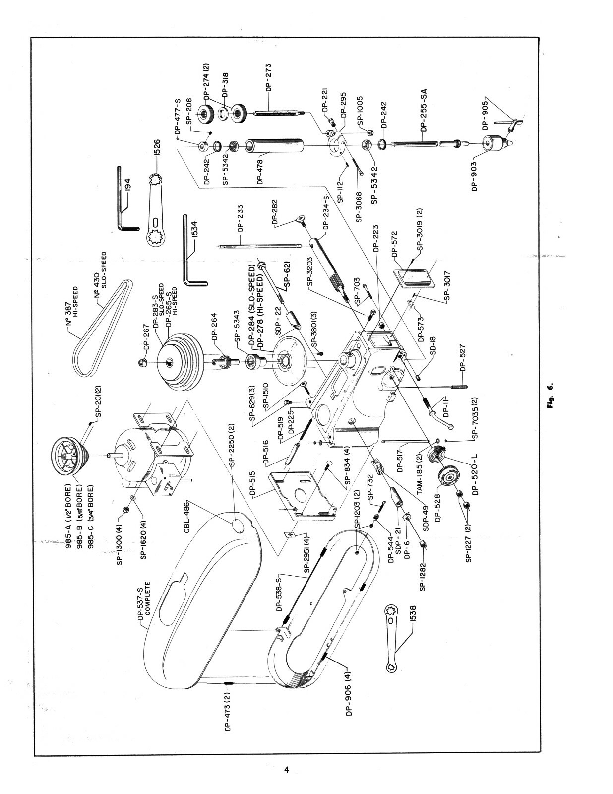 Delta 14" Mod B Drill Press 14-207B, 14-208B Instruct & Parts List Manual #1905