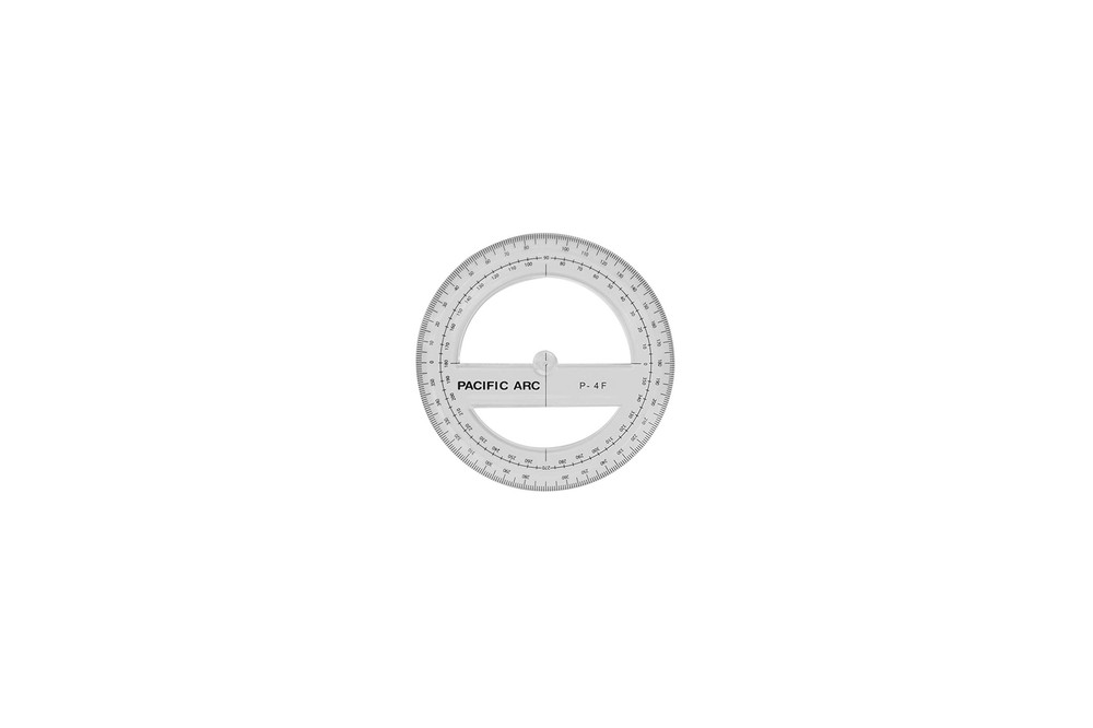 4 Inch 360° Clear Plastic Protractor for Angle Measurements