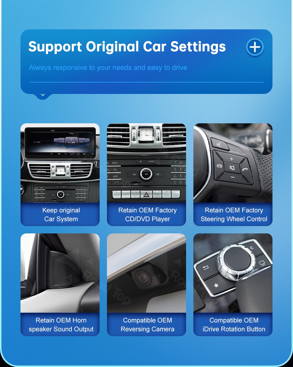 12.3"Android Auto Carplay Screen for Mercedes Benz E Class W212 2012-2015 NTG4.5